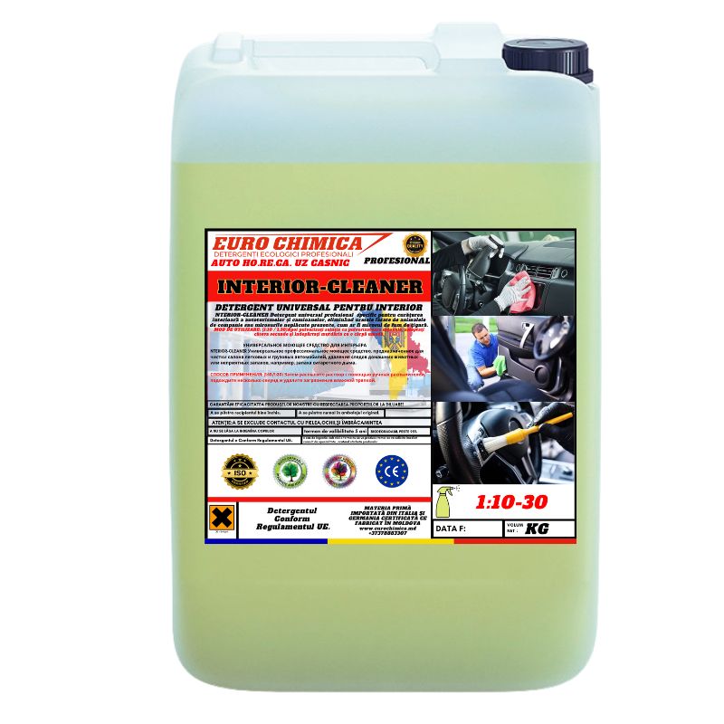 Detergent profesional pentru interior auto – soluție universală 3-în-1